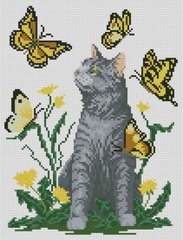 Купити Набір для алмазного живопису Кіт з метеликами  в Україні
