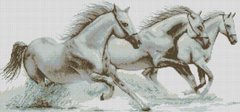 Купить Алмазная мозаика. Тройка лошадей 34x72 см  в Украине