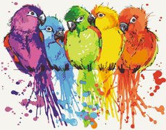 Купить Картина по номерам без коробки. Радужные попугаи  в Украине