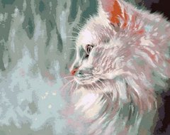 Купити Картина за номерами. Білий кіт  в Україні