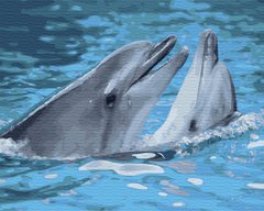 Купити Картина за номерами без коробки. Пара дельфінів  в Україні