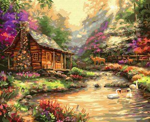 Купить Картина по номерам без коробки. Домик в солнечных лучах  в Украине