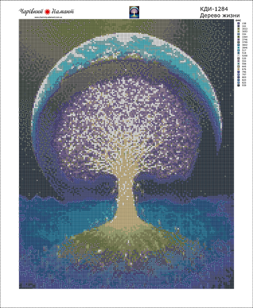 Купити Алмазна мозаїка за номерами. 5D Дерево життя-4  в Україні