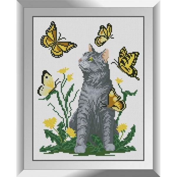 Купить Набор для алмазной живописи Кот с бабочками  в Украине