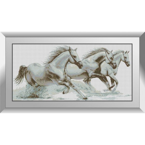 Купить Алмазная мозаика. Тройка лошадей 34x72 см  в Украине