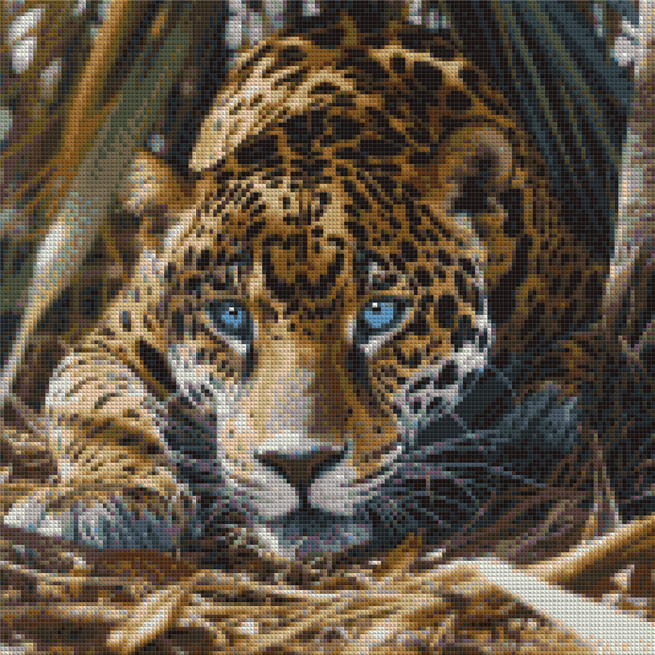 Купить Алмазная мозаика 40х40 см. Леопард (28 цветов, набор для выкладки картины)  в Украине