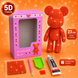 Алмазный мишка 23 см, фигурка из алмазной мозаики 5D красного цвета