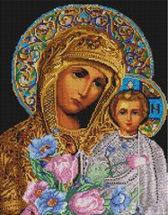 Купити Алмазна мозаїка Ікона Ісус і Марія (На підрамнику, 40х50 см, квадратні камінчики)  в Україні