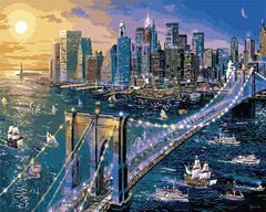 Купить Набор для рисования по цифрам. Нью-Йорк. Бруклинский мост (без коробки)  в Украине