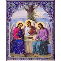 Купити Алмазна картина на підрамнику, набір для творчості. Свята Трійця розміром 40х50 см (квадратні камінчики)  в Україні