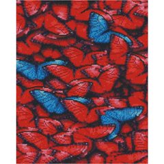 Купити Алмазна мозаїка на підрамнику. Червоні метелики (круглими камінчаками, 40 x 50 см)  в Україні