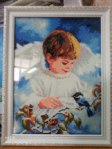 Купить Алмазная мозаика Ангелочек мальчик 30х40 ST429  в Украине