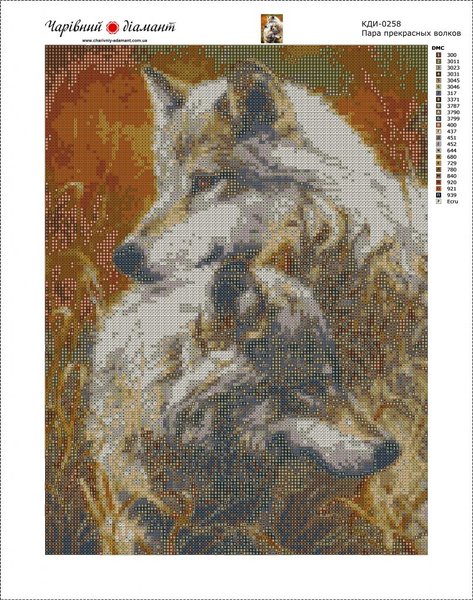 Купить Картина из мозаики. Пара прекрасных волков  в Украине