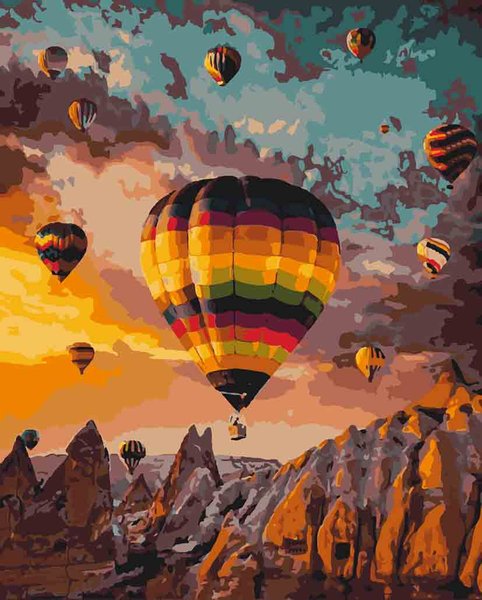 Купить Картина по номерам без коробки. Воздушные шары Каппадокии  в Украине