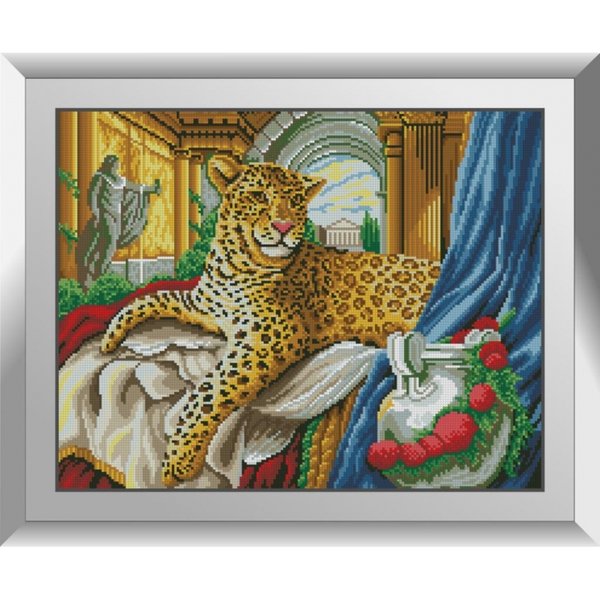 Купить Набор алмазной вышивки камнями. Королевский леопард  в Украине