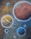 Алмазная мозаика, набор круглыми камешками на подрамнике "Таинственный космос" с голограммными камешками (5D) 40х50см, С подрамником, 40 х 50 см