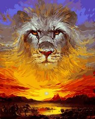 Купить Картина по номерам. Закатный лев  в Украине