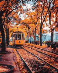 Купить Картина по номерам без коробки. Осенний трамвай  в Украине