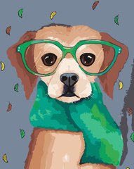 Купити Картина за номерами. Пес в окулярах  в Україні