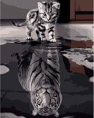 Купити Картина за номерами Кіт і тигр  в Україні