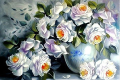 Купить Алмазная мозаика Белые розы  в Украине