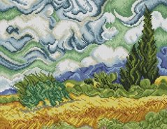 Купить Алмазная живопись Пшеница с кипарисами. Ван Гог  в Украине