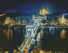 Купить Алмазная мозаика по номерам круглыми камешками. Ночной мост (на подрамнике)  в Украине