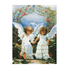 Купить Алмазная мозаика на подрамнике. Девушки-ангелы (круглые камушки, 30x40 см)  в Украине