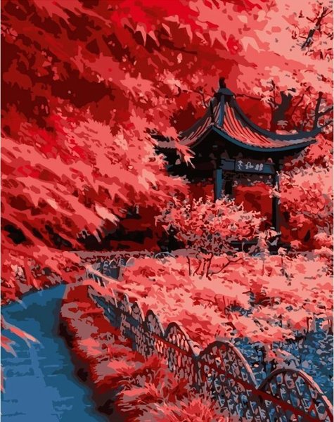 Купити Картина за номерами Червоне листя Японії  в Україні