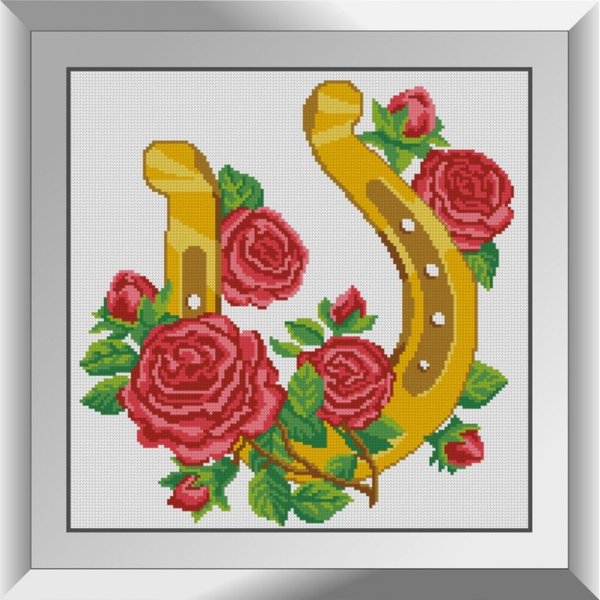 Купити Набір для алмазного живопису Підкова з трояндами  в Україні