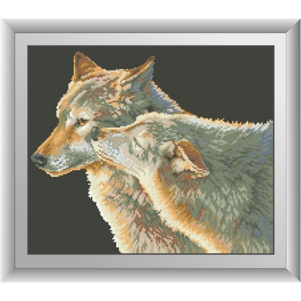 Купить Мозаика квадратными камушками Поцелуй волка  в Украине
