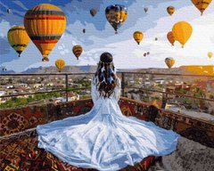 Купить Набор для рисования по цифрам. Принцесса и воздушные шары 40 х 50 см  в Украине