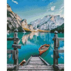 Купити Алмазна мозаїка. Альпійське озеро (40 х 50 см, набір для творчості, картина стразами)  в Україні