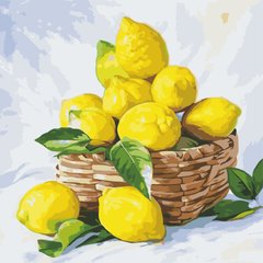 Купить Картина по номерам. Лимоны в корзинке  в Украине