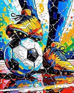 Купить Алмазная мозаика 40х50 см. "Футбол", 49 цветов (3 AB + 2 FD + 1 CR + 1 GL)  в Украине