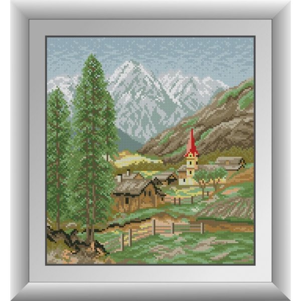 Купить Алмазная живопись Село в горах  в Украине