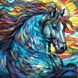 Алмазна мозаїка на підрамнику. Потужний кінь (40 х 40 см, набір для творчості, картина стразами), Без підрамника, 40x40