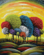 Купить Алмазная мозаика. Цветные деревья 40 x 50 см  в Украине