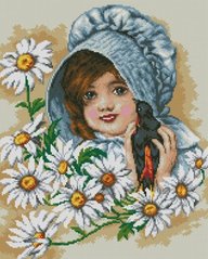 Купити Набір для алмазного живопису Дівчинка з птахом  в Україні