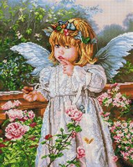 Купить Набор алмазной мозаики 40х50 Очаровательный ангелочек SP040  в Украине