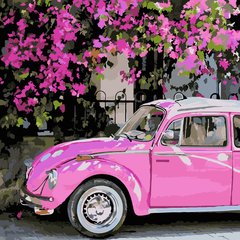 Купити Картина за номерами. Рожеве авто  в Україні