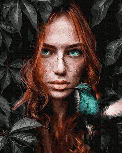 Купить Картина по номерам без коробки. Девушка и колибри  в Украине
