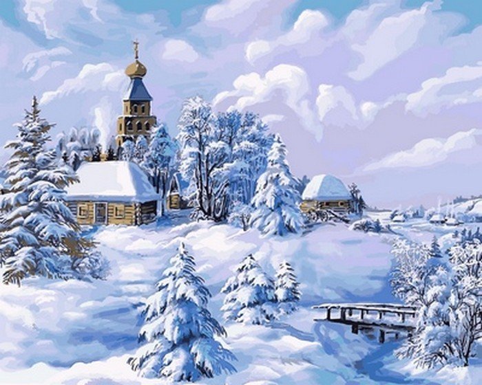 Купити Картина за номерами. Середина зими  в Україні