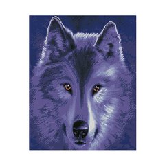 Купить Алмазная мозаика по номерам круглыми камешками. Волчица в лунном свете (на подрамнике)  в Украине