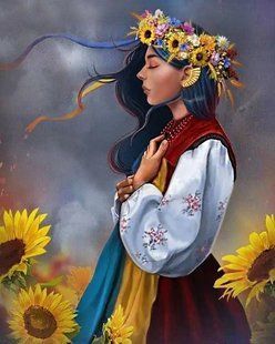 Купить Алмазная мозаика патриотической тематики на подрамнике. Молитва за Украину (40 х 50 см, набор для творчества, картина стразами)  в Украине