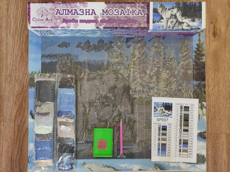 Купить Набор алмазной мозаики 40х50 Волки на снегу SP007  в Украине
