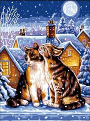 Купити Картина за номерами. Зимові котики  в Україні