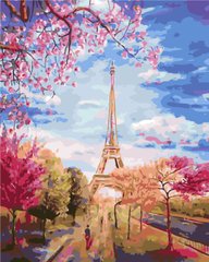 Купити Картина за номерами. Весняне небо Парижа  в Україні