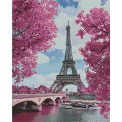Купити Алмазна мозаїка. Париж у рожевих тонах (40 х 50 см, набір для творчості, картина стразами)  в Україні