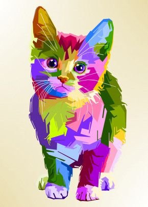 Купить Картина по номерам без коробки. Радужный котенок  в Украине